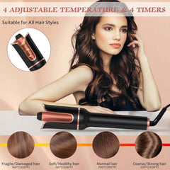 Automatic Hair Curler – 1" Rotating Curling Wand with Fast Heating, Dual Voltage & Anti-Tangle Design – Perfect Curls for Mid-Length to Long Hair (Black)