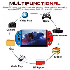 Retro Handheld Game Console, 7-Inch MP5 Video Game Player | Supports 12 Classic Emulators & 10,000 Games, Built-in e-Book, MP3 & MP4 Player for Kids and Adults