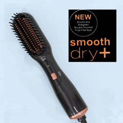 Professional 3-in-1 Hair Styling Brush with Hair Dryer, Straightener & Volumizer | Ionic Technology, Multiple Heat Settings for All Hair Types, Anti-Frizz Blowout Styler Brush