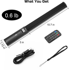FM-128 RGB LED Light Wand – Adjustable Brightness & Color (2500K-6500K), 12 Dynamic Lighting Scenes, Built-in Rechargeable Battery for Photography, Vlogging & Creative Shooting