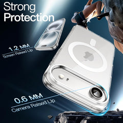 Magnetic Clear Case for iPhone 17 Air 6.5" (2025) | MagSafe Compatible Shockproof Transparent Bumper Cover with Anti-Scratch Hard Back & Wireless Charging Protection