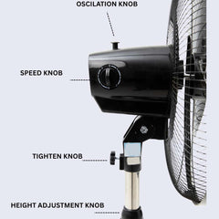 MSFV-1820 18" Luxury Stand Fan – Ultra-Quiet 25dB Operation, 5-Speed Remote Control, Adjustable Height Cooling Fan for Comfortable Airflow in Home, Bedroom, Living Room & Office