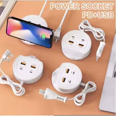 Quick Charge 5.1A Charger with Dual PD+USB Ports | Universal Multi-Port Charging Station with Phone Holder, 5V/5.1A Fast Charger for All Mobile Phones