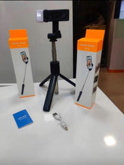 R1S Mobile Selfie Stick with Tripod and LED Light | 3-in-1 Extendable 70cm Selfie Stick, Bluetooth Remote for iPhone, Android & Compact Cameras, for Photography, Vlogging & Live Streaming