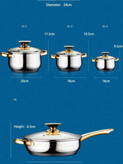 12-Piece Stainless Steel Cookware Set - Induction Compatible, Dishwasher Safe Pots & Pans with Cool-Touch Handles, Includes Saucepan, Stockpot & Kitchen Essentials