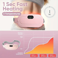 Electric Period Heating Belt - Portable Waist, Back & Belly Pain Relief Device with 3 Heat Levels, 4 Vibration Massage Modes, Rechargeable & Adjustable Comfort Fit