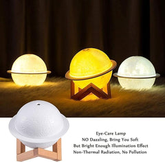 Table Desk Oil Diffuser Aroma Air Humidifier with LED Moon Planet Night Light