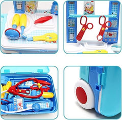 Ultimate 2-in-1 Portable Medical Center | Children’s Hospital Role Play Suitcase | Interactive Doctor Playset with Accessories for Educational & Imaginative Fun