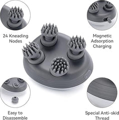Electric Scalp Massager – 3 Adjustable Kneading Modes, Portable Waterproof & Rechargeable Head Massager for Deep Hair Cleaning & Improved Blood Circulation