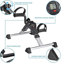 Mini Exercise Bike | Compact Arm & Leg Exerciser with Adjustable Resistance & LCD Monitor