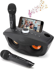 Wireless Bluetooth Speaker with Dual Microphone Set | Portable Karaoke System for Home, Parties & Events