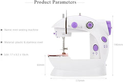 Sewing Machine for Beginners | Portable Mini Electric Sewing Machine with Extension Table, Dual Speed, & Foot Pedal | Perfect for Kids & Household Use