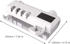 3-in-1 Intelligent Photosensitive Toothpaste Dispenser | Wall-Mounted USB Solar Rechargeable Toothbrush Holder (White)