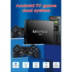 M8 Pro Mini Game TV Box – 64GB HD Retro Console & Android 12 Dual System with Wireless Gamepad