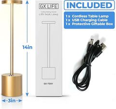 Cordless LED Table Lamp – Rechargeable, Minimalist, 3-Level Dimming for Home & Office