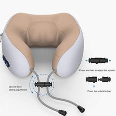 Neck U-Shaped Vibrating Travel Massage Pillow | Ultimate Comfort & Relaxation | Portable for Travel & Home Use
