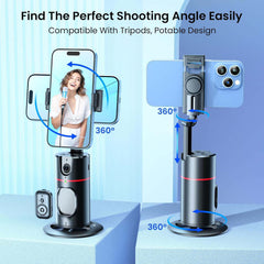 Tripod with Fill Lights – Smart 360° Rotation, Gesture Control, Detachable Remote, and Adjustable Lighting for Vlogging and Live Streaming
