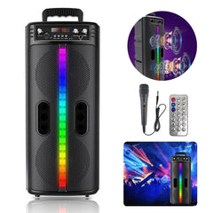 Portable 8-Inch Trolley Speaker – Bluetooth, Powerful Bass, USB/AUX Connectivity for Outdoor Events