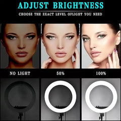 14-Inch Selfie Ring Light & Tripod – Adjustable Lighting with 3 Phone Holders