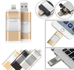 Flash Drive USB Memory Stick U Disk 3-in-1 for Android/iOS Devices – Portable Data Solution