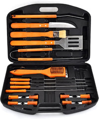 18-Piece BBQ Tool Set | Stainless Steel Grilling Accessories with Wooden Handles | Perfect Gift for Men & Women