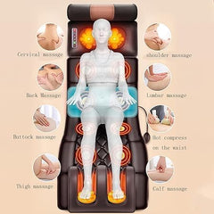 Full Body Massage Mat with Heat – 10 Vibrating Motors for Neck, Back, Waist, and Spine Relief | Vibration, Kneading, and Heat Therapy