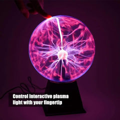 Plasma Ball | 6-Inch Touch & Sound Activated Interactive Globe Lamp