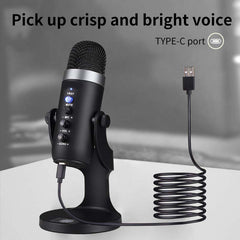 Mc-PW8 Professional USB Microphone – Condenser Desktop Microphone for Gaming, Streaming, Podcasting & Recording